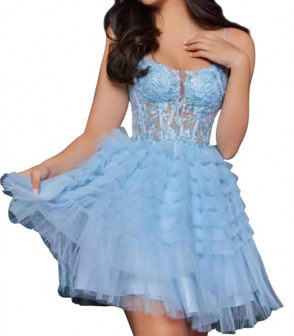 NEW JVN beaded mini dress in light blue
